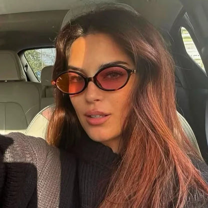 Fashion Oval Retro Sunglasses for Women – Simple Literary Design, Small Frame UV400 Luxury Travel Eyewear