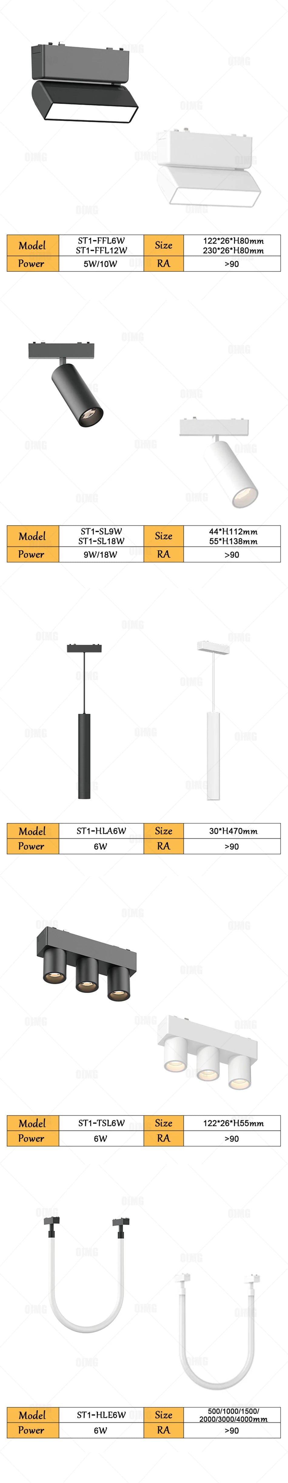 Smart Home Tuya Dimming 6mm Ultra-Thin Ceiling Mount Magnetic Track Light, 48V Slim Surface Mounted Linear Light