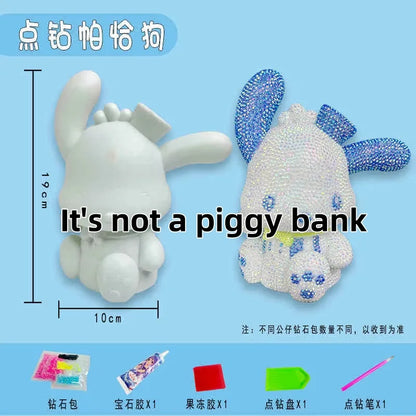 Hot Sale DIY Anime Piggy Bank – Cartoon Melody & Hello Kitty Diamond Stick Figurine Model Gift Statue Doll