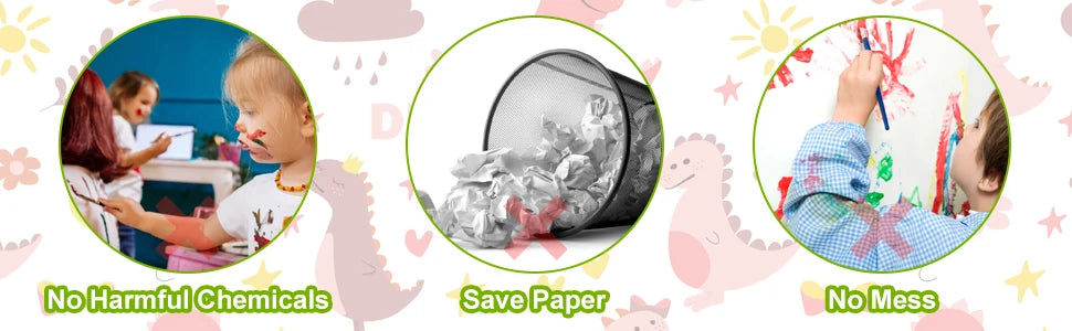 Erasable Doodle Book for Kids – Reusable Drawing Pad with 12 Watercolor Pens, Preschool Painting & Writing Set