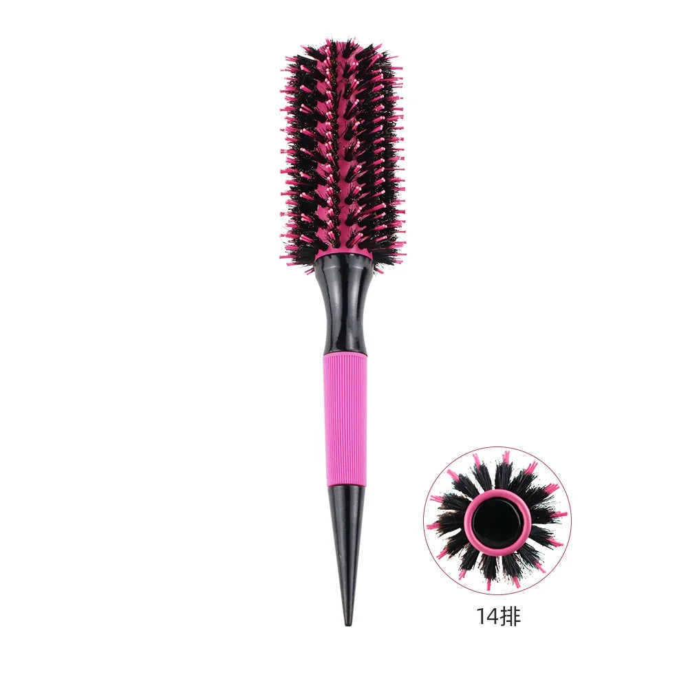 Barbershop Round Tube Curly Hair Rollers – Salon Hair Comb & Styling Brush for Hairdressing