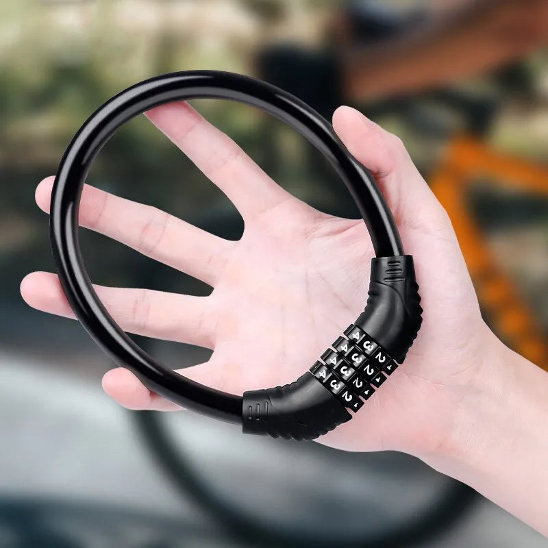 Mountain Bike Portable Security Bike Lock - 4-Digit Code Lock for Bicycle, Motorcycle, Scooter