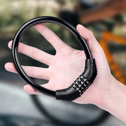 Mountain Bike Portable Security Bike Lock - 4-Digit Code Lock for Bicycle, Motorcycle, Scooter