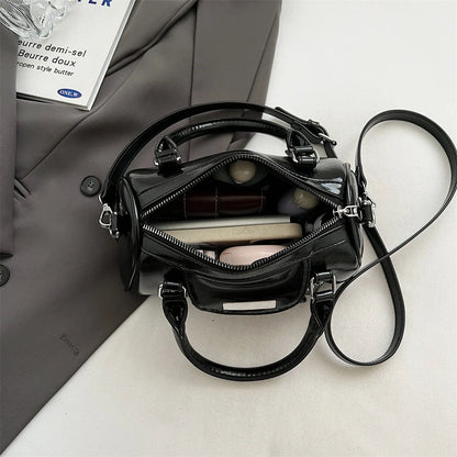 Burgundy Mini Top-Handle Bag for Women — PU Leather Shoulder & Crossbody Handbag 2024 Luxury Designer