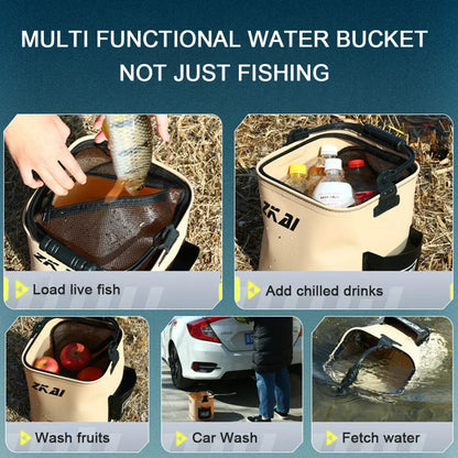 8L/13L Folding Fishing Bucket – Multifunction Waterproof Outdoor Camping Bucket with Ergonomic Handle