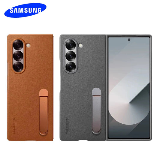 Luxury Leather Kindsuit Phone Case for Samsung Galaxy Z Fold 7 5G – Soft Touch Full-Body Protective Cover with Stand