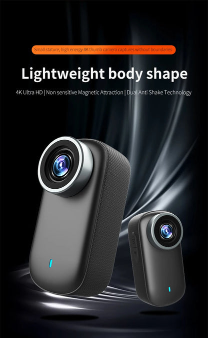 4K WiFi Mini Action Camera — Portable Thumb-Size Sport Cam for Outdoor, Helmet, Motorcycle, Cycling & Vlogging