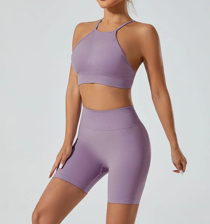 Women’s Shockproof Fitness Sports Bra – Push-Up Crop Top for Gym, Yoga & Workout