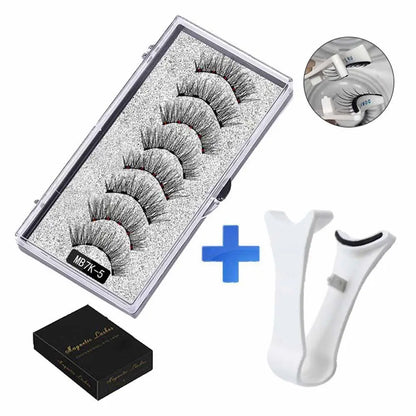 3D Natural Magnetic Eyelashes – 5 Magnetic Lashes with Handmade Gift Box, Reusable Extensions