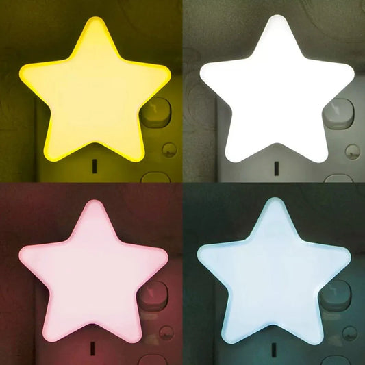LED Star Night Light – EU/US Plug Night Lamp for Bedroom, Baby Room, Living Room & Home Decoration Lighting