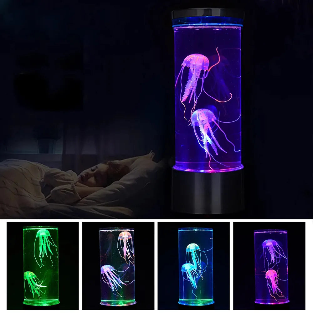 USB/Battery-Powered Color-Changing Jellyfish Lamp - Table Night Light for Children's Bedroom Decor & Birthday Gifts