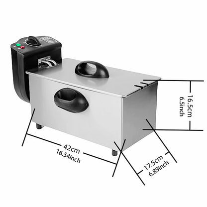 2000W Electric Deep Fryer – 4L Oil Frying Machine with Adjustable Thermostat for Chicken, Fries & Grill