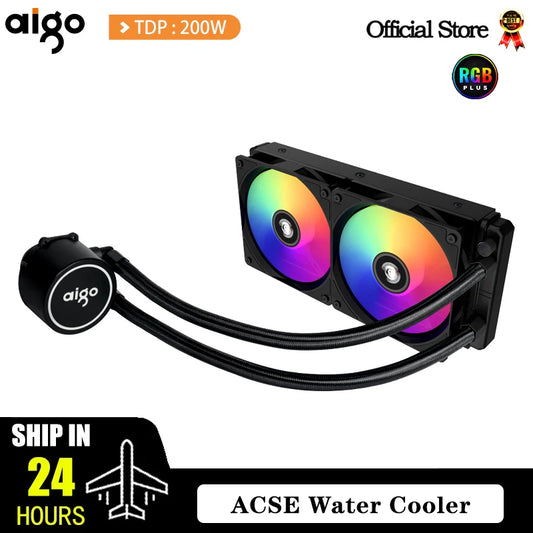Aigo ACSE Water Cooling CPU Cooler – 120/240mm RGB Fan Liquid Heatsink Radiator for LGA 2066/2011/1151/1155/AM3+/AM4