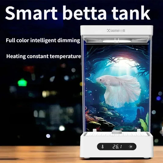 Smart Betta Fish Tank – Mini Desktop Self-Circulating Ecological Aquarium for Small Spaces