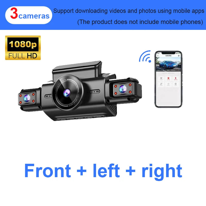 4 Channel Hidden Tachograph 4K Ultra HD Mini Dash Cam – Four Cameras with Rear View DVR, 24H Parking Monitor, BlackBox Video Recorder