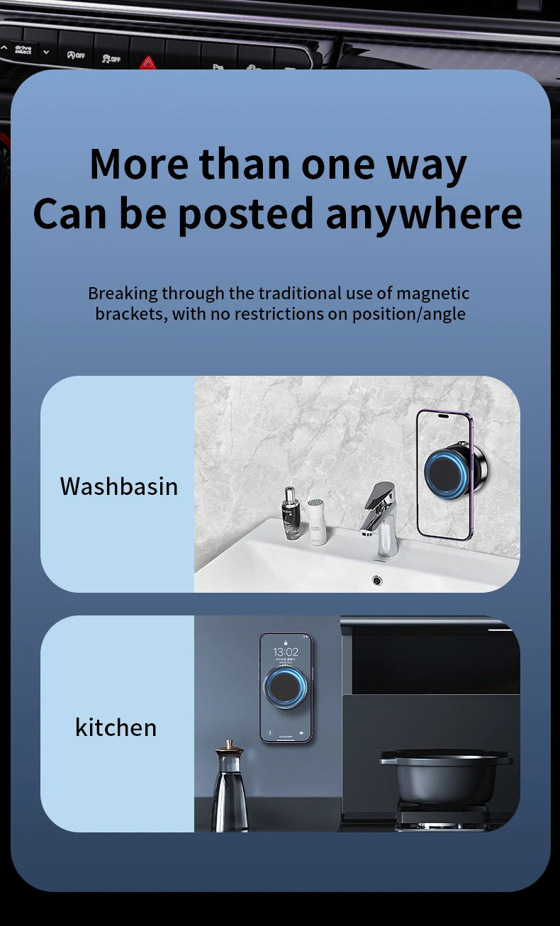 360° Magnetic Car Phone Holder – Aluminum Alloy Vacuum Adsorption Mount for iPhone & Smartphones