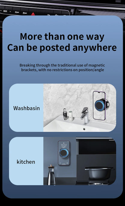 360° Magnetic Car Phone Holder – Aluminum Alloy Vacuum Adsorption Mount for iPhone & Smartphones