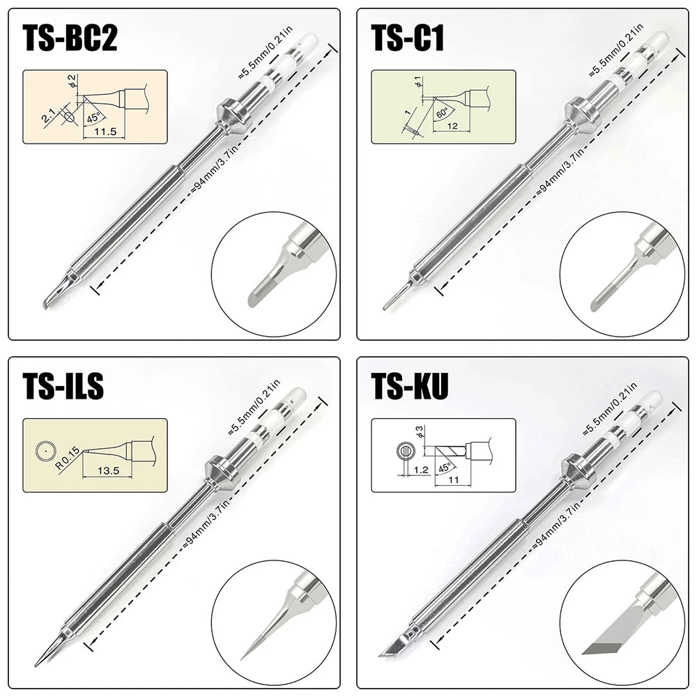 TS101 Soldering Iron Tip – Replacement for PINE64 Pinecil V2, TS100, TS-BC2 & ILS Models, Welding Repair Tool
