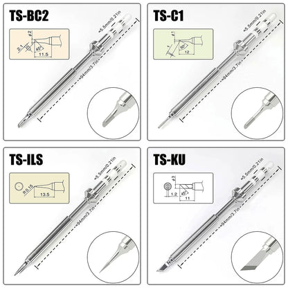 TS101 Soldering Iron Tip – Replacement for PINE64 Pinecil V2, TS100, TS-BC2 & ILS Models, Welding Repair Tool