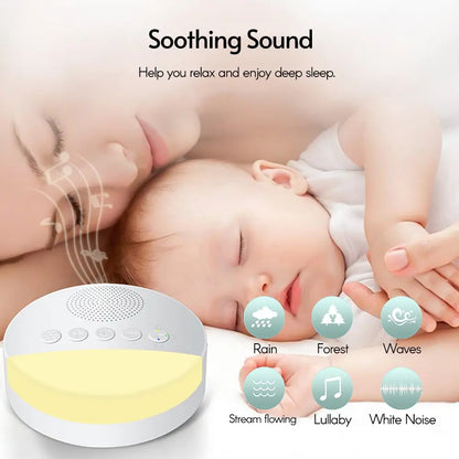 Baby White Noise Machine - Kids Sleep Sound Player with Night Light, Timer, USB Rechargeable, Timed Shutdown