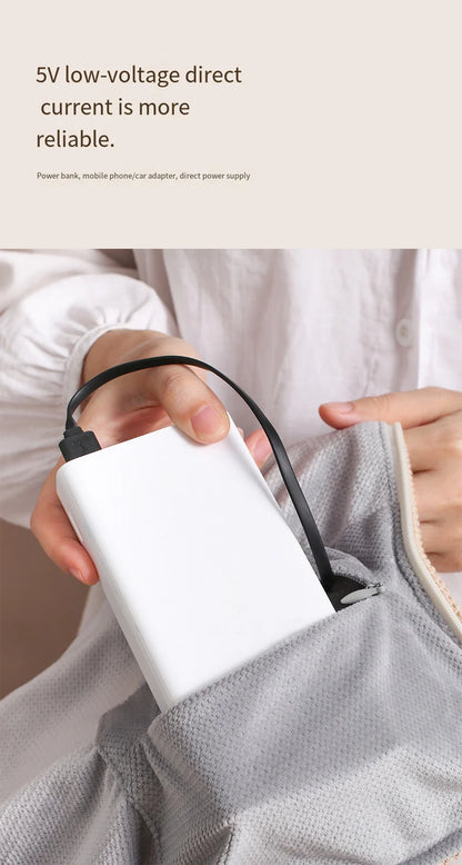 Electric Heating Shawl & Wearable Blanket – Rechargeable, Washable Heated Blanket for Outdoor, Office & Travel Use