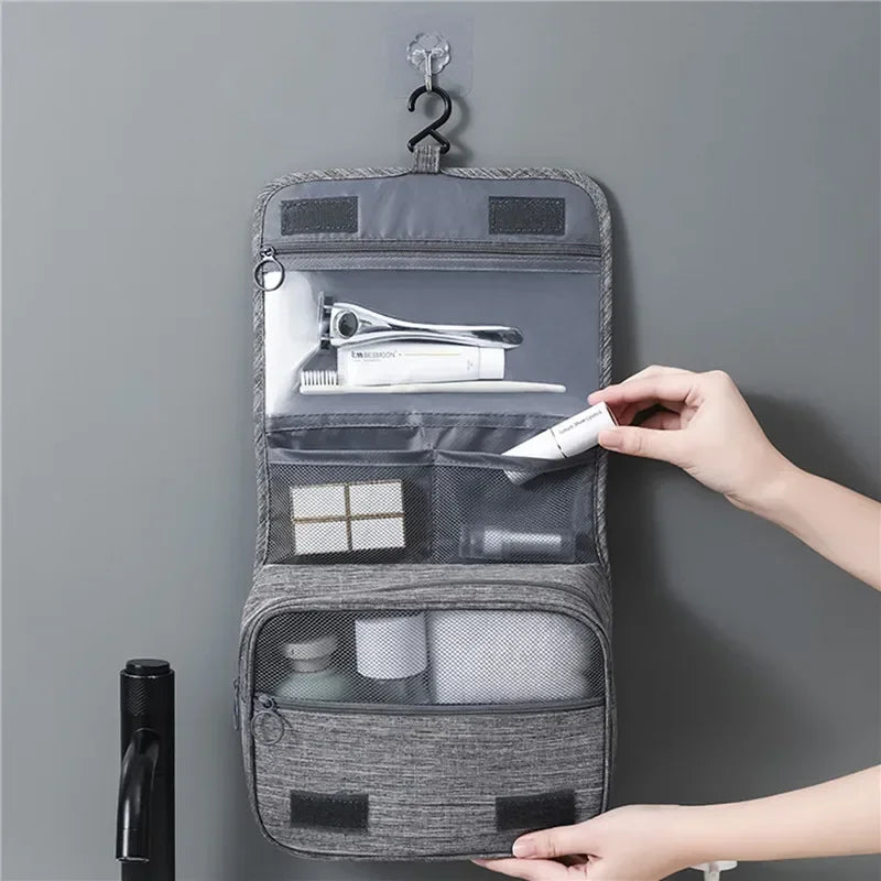 Foldable Toiletry Bag Organizer – Hanging Cosmetic & Makeup Case for Travel and Business