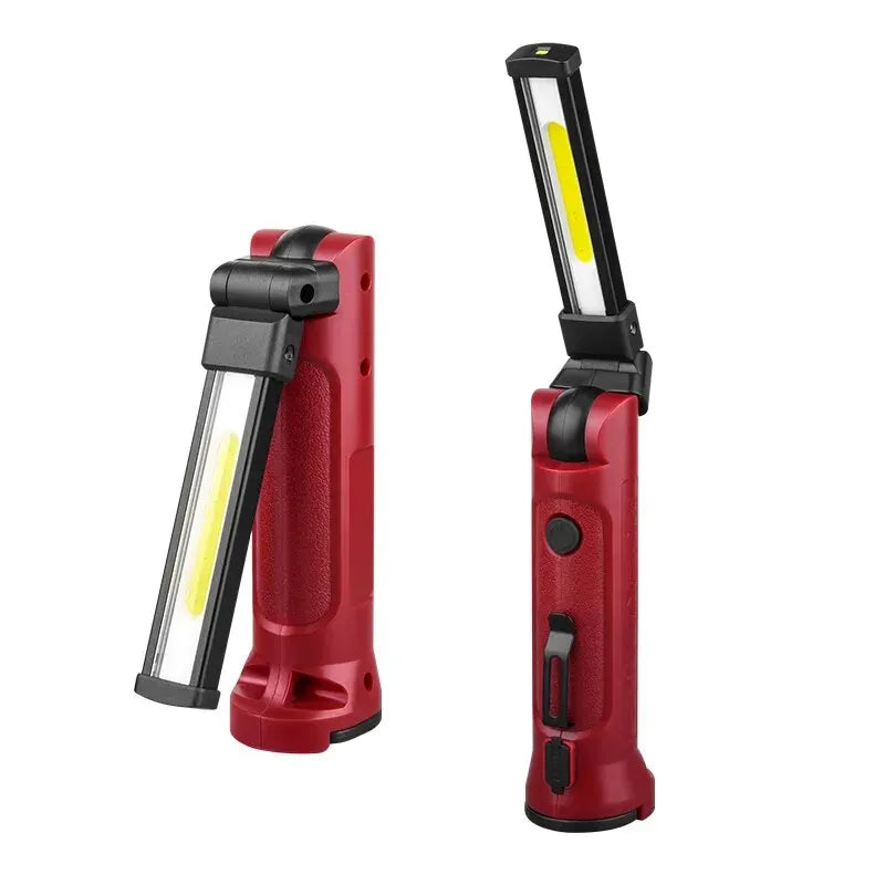 COB Work Light – 180° Folding USB Rechargeable Flashlight with Hanging Hook & Magnetic Base for Camping & Emergency Repair