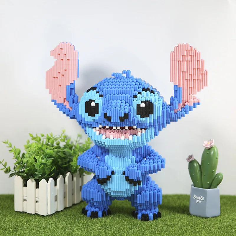 Kawaii Disney Stitch Building Block Toy – Giant Assembly Statue for Kids Birthday Gift & Desk Decoration