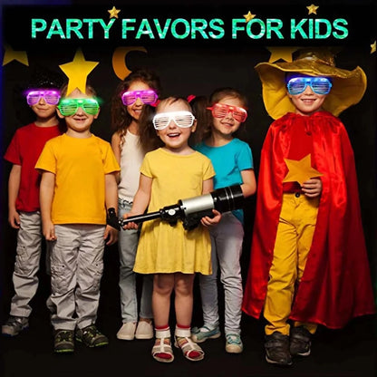 1-60PCS Neon Color Luminous LED Glasses – Eyeshade Lampshade Party Glasses for Christmas, Mardi Gras & Celebrations