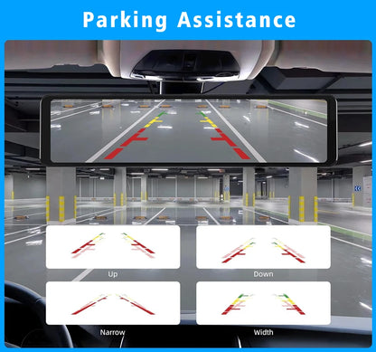 11.26" 4K 2160P Car DVR Dash Cam – CarPlay, Android Auto, GPS, WiFi, Bluetooth, FM, Rear View Mirror Camera & Drive Recorder