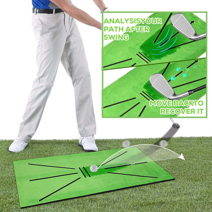 Golf Training Swing Mat – Practice Marking Pad for Ball Tracking, Direction & Batting Detection
