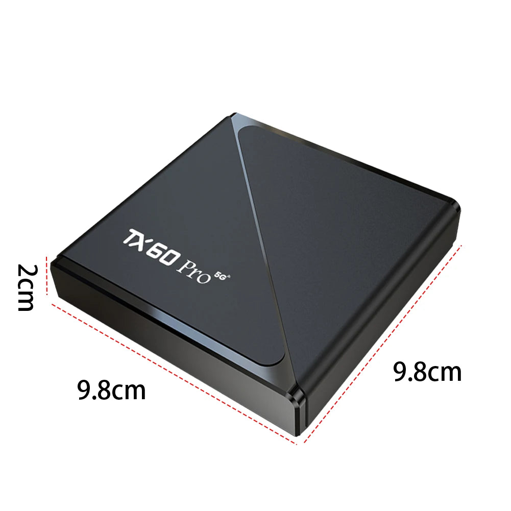 Android 16 Smart TV Box — Allwinner H313 Quad-Core, Dual WiFi 2.4G/5G, 14K Media Player with Voice Remote (16G/256G)