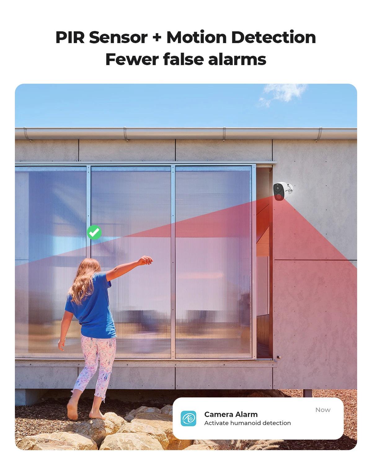 H.VIEW PIR Battery-Powered Wireless Outdoor Camera – 2K 3MP WiFi Security with Spotlight, Siren, 2-Way Audio & Waterproof