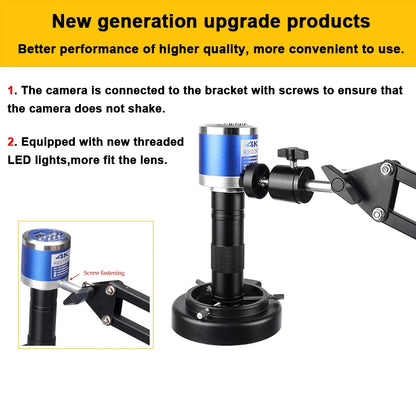 1-150X Zoom Lens Digital Microscope – 4K 48MP HD Industrial Camera with HDMI & Type C for Electronics Soldering