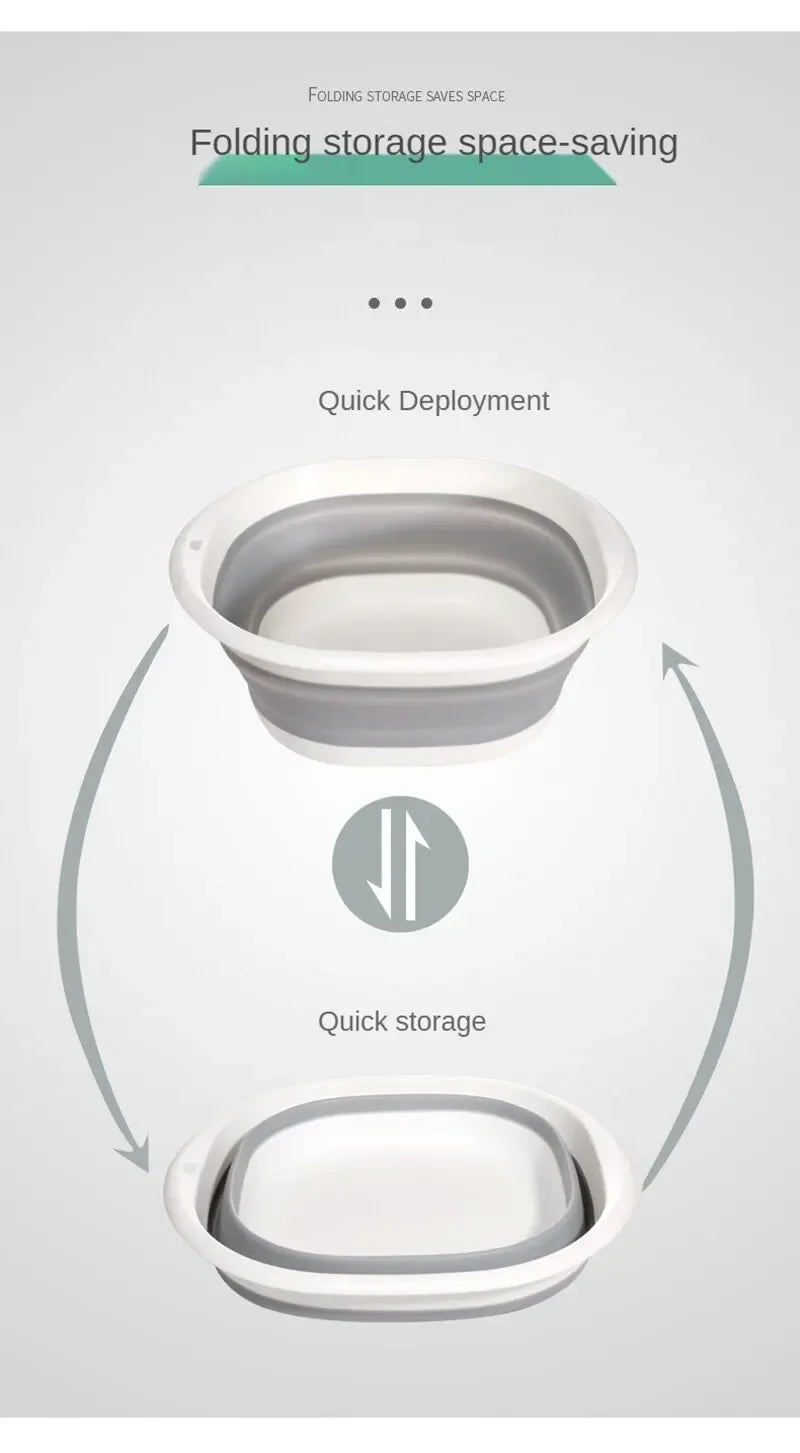 Portable Plastic Folding Wash Basin – Laundry Tub & Bath Basin for Adults and Babies, Kitchen & Bathroom Accessory