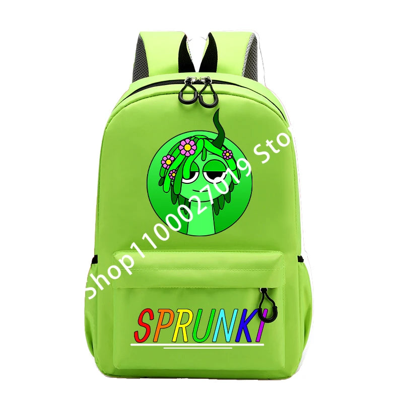 Sprunkis Cartoon Anime Backpack for Boys & Girls – Breathable, Wear-Resistant Canvas Schoolbag for Kids