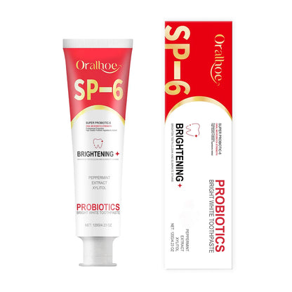 SP6 Probiotic Brightening Toothpaste for Plaque Removal, Stain Whitening & Fresh Breath – Anti-Periodontitis Oral Care