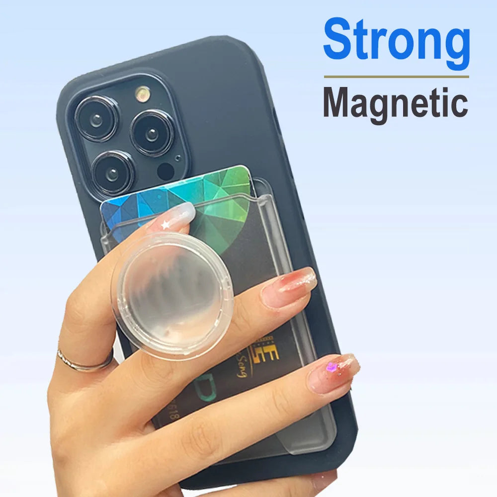 MagSafe Wallet & Magnetic Phone Card Grip Holder – 2-in-1 Stand for iPhone 15 Pro Max, 14, 13 – Compatible with Samsung & Xiaomi