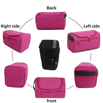 Portable Polyester Travel Cosmetic Bag: Waterproof Toiletries Organizer with Zipper