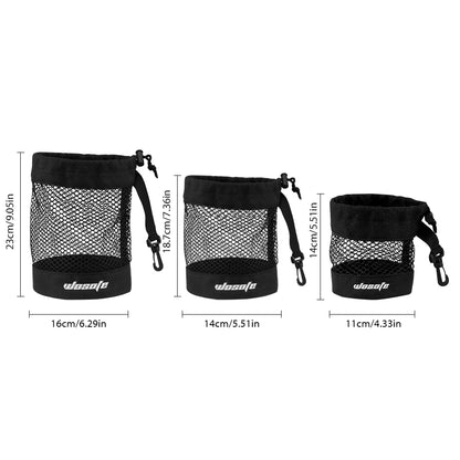 Black Golf Ball Pouch Bag – High-Quality Mesh Nylon with Hanging Plastic Clip, Convenient for Golf Bag
