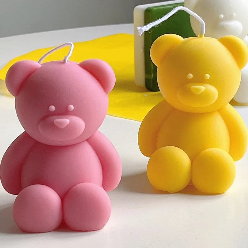 3D Cute Cartoon Bear Silicone Candle Mold | Resin, Gypsum, Ice Cube Baking Mold | Bedroom Decor | Birthday Party, Wedding Souvenirs