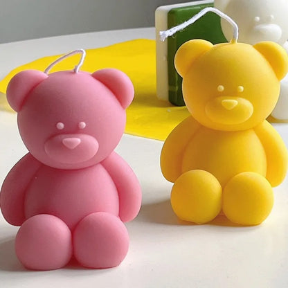 3D Cute Cartoon Bear Silicone Candle Mold | Resin, Gypsum, Ice Cube Baking Mold | Bedroom Decor | Birthday Party, Wedding Souvenirs
