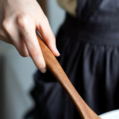 Wood Kitchenware Cooking Set – Household Spatula, Spoon, Fork & Salad Utensils with Storage Bucket