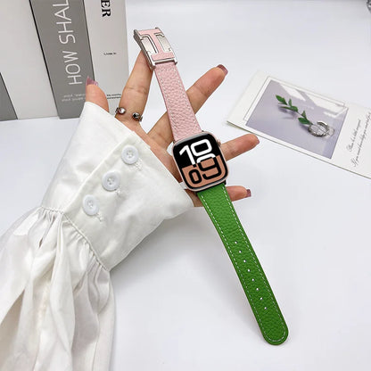 Genuine Leather Straps for Apple Watch – 40mm-49mm Bands for Series 5/6/7/8/9/10, SE & Ultra