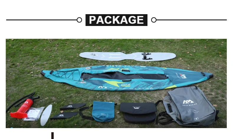 AQUA MARINA STEAM Inflatable Sport Kayak – 1-2 Person PVC Canoe Dinghy ...
