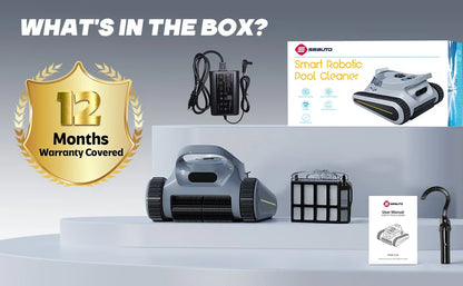 (2025 New) Seauto Crab Pro Cordless Robotic Pool Cleaner – Vacuum for Inground Pools up to 2000 Sq.ft, Wall & Waterline Cleaning