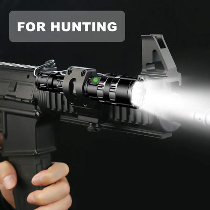 LED Tactical Hunting Flashlight - USB Rechargeable, Waterproof Torch Lamp, Professional Shooting & Night Scout Lights Set