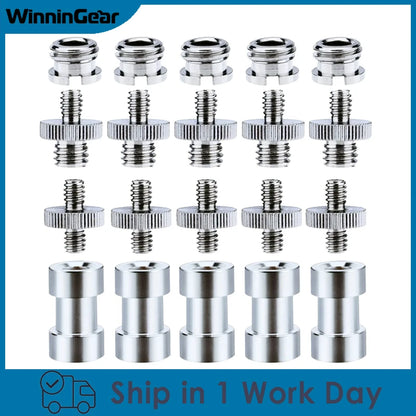 1/4" to 3/8" Female Screw Adapter – Metal Spigot Stud Male Converter for Flash, Light, Tripod & Photo Studio Accessories