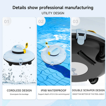 Lydsto Cordless Robotic Pool Cleaner - Automatic Swimming Pool Vacuum, Wireless Operation, Auto-Parking Feature