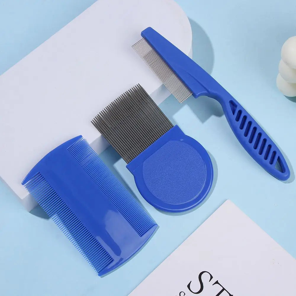 6 Pcs Pet Flea & Lice Comb Set – Stainless Steel Fine Tooth Grooming Combs for Dogs, Cats, Dematting & Tear Stain Removal